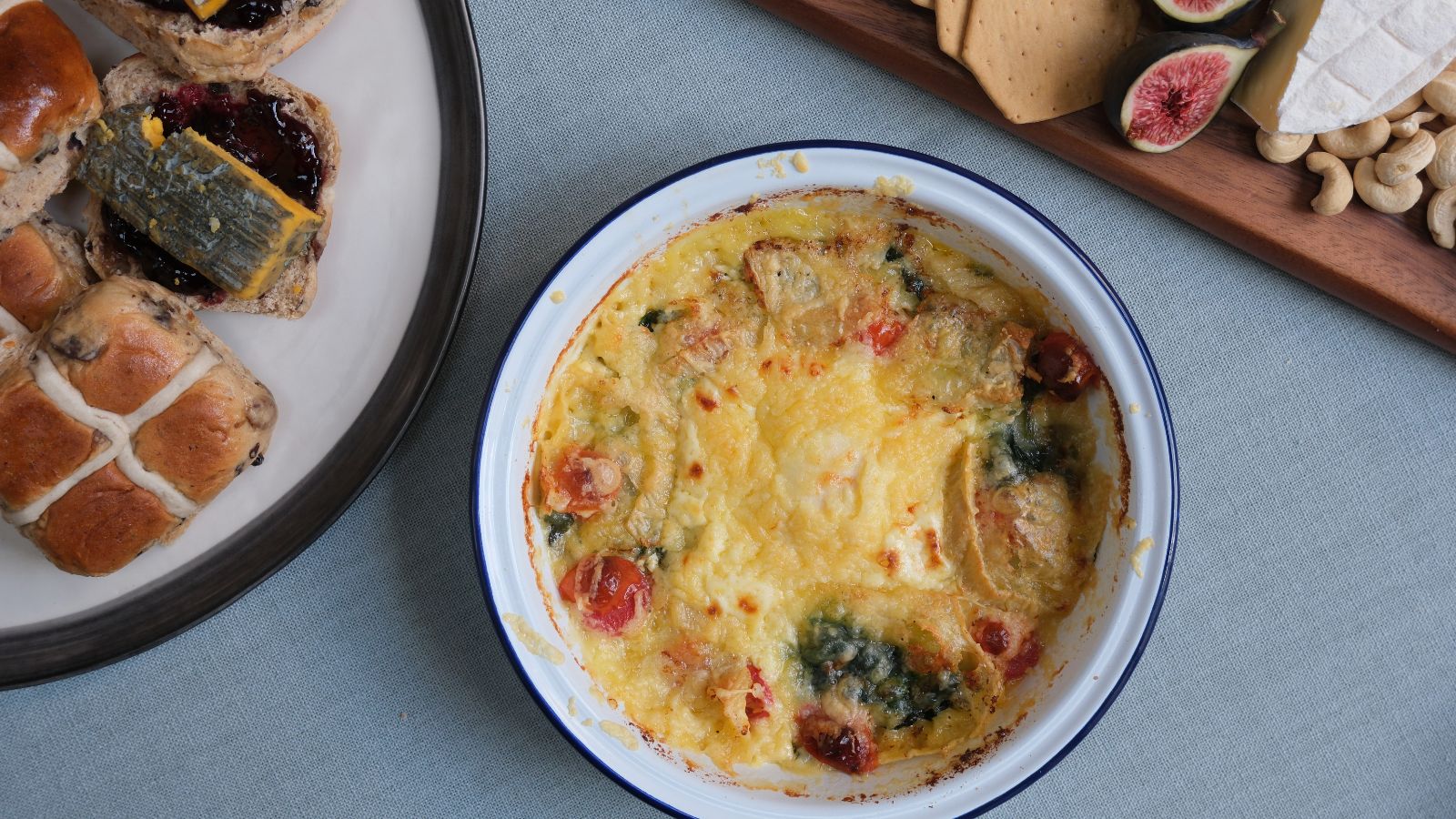 The King’s Favourite Cheesy Baked Eggs with Tunworth and Trotter Hill