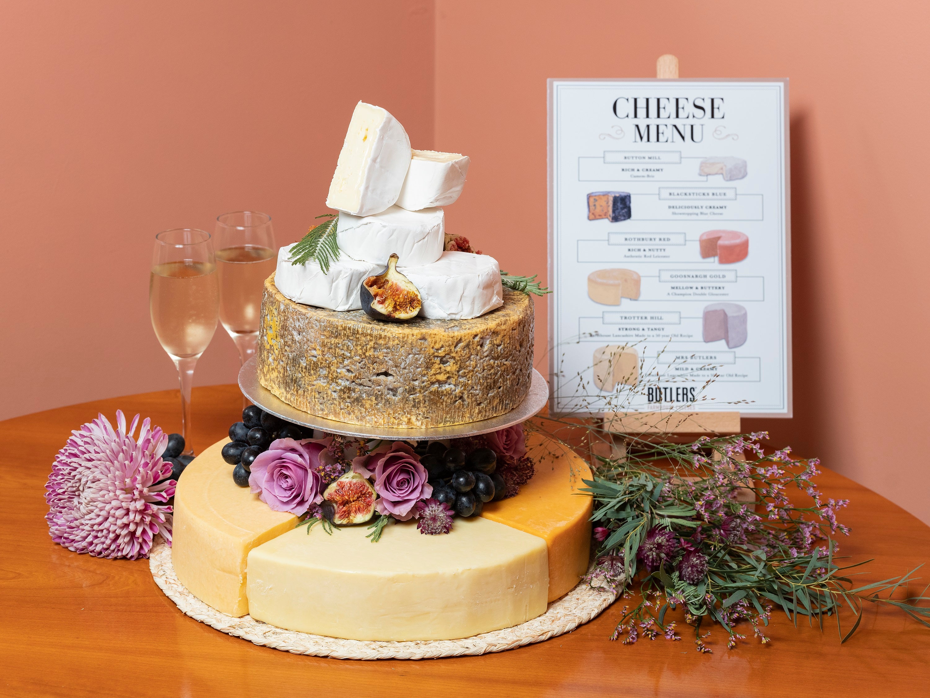Cheese wedding cake; our artisan cheese in tiers for a wedding or party.