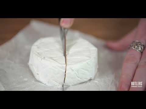 Video of a tasting session with Button Mill Cheese, from Butlers Farmhouse Cheeses; a British baking brie.